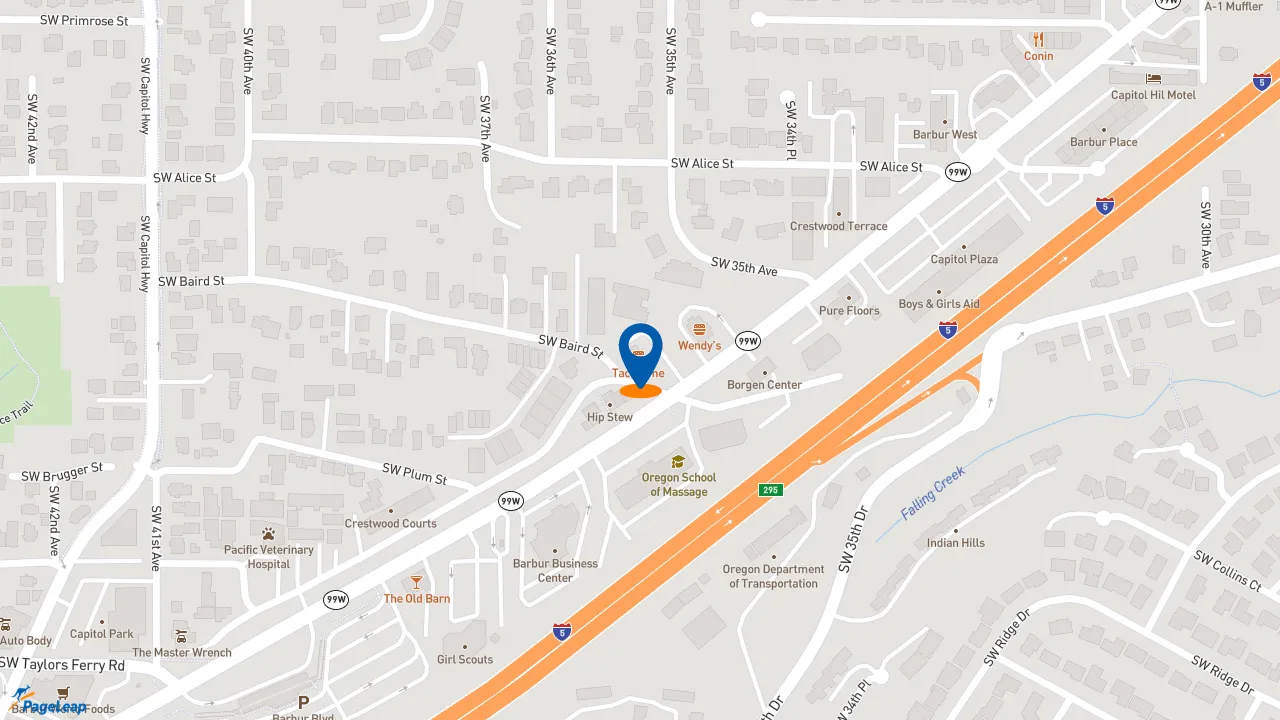 https://pageleap.com map showing location of TacoTime in Portland.