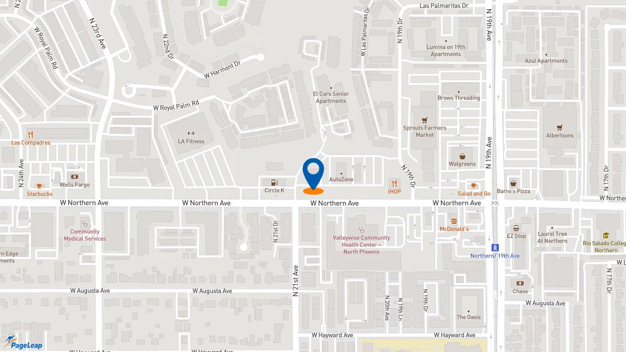 https://pageleap.com map showing location of The Buffalo Spot - Phoenix in Phoenix.