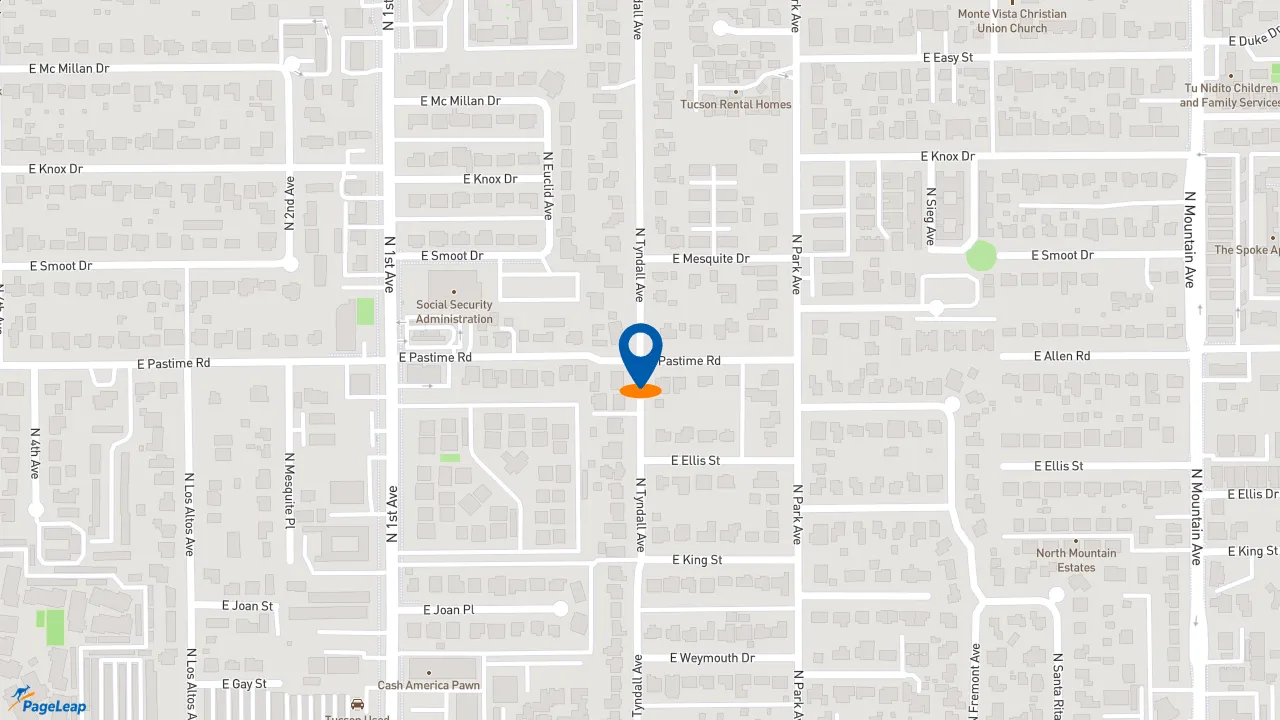 https://pageleap.com map showing location of The Buffalo Spot - Tucson in Tucson.