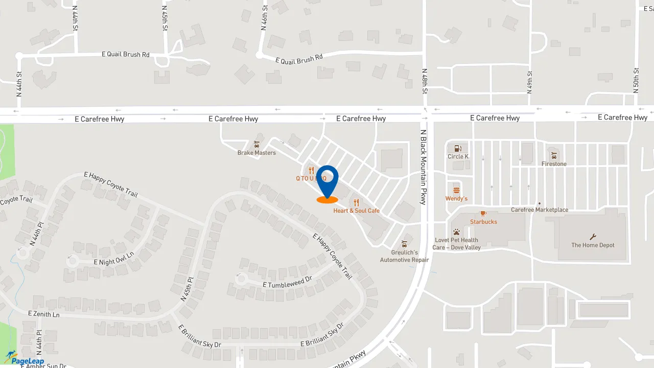 https://pageleap.com map showing location of The Honey Baked Ham Company in Cave Creek.