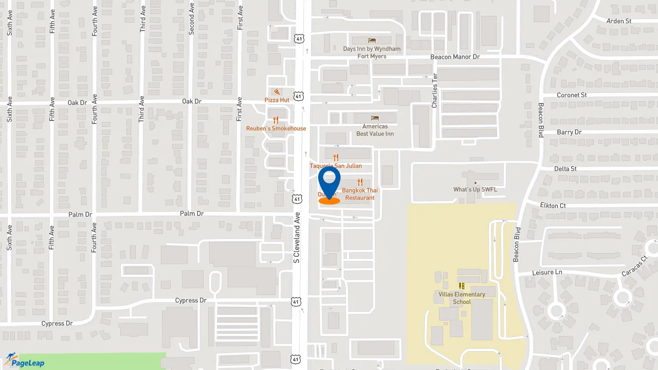 https://pageleap.com map showing location of The Honey Baked Ham Company in Fort Myers.