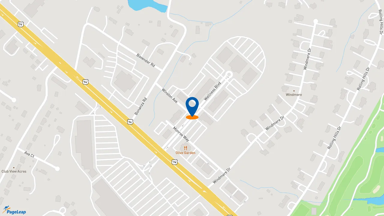 https://pageleap.com map showing location of The Honey Baked Ham Company in Monroe.