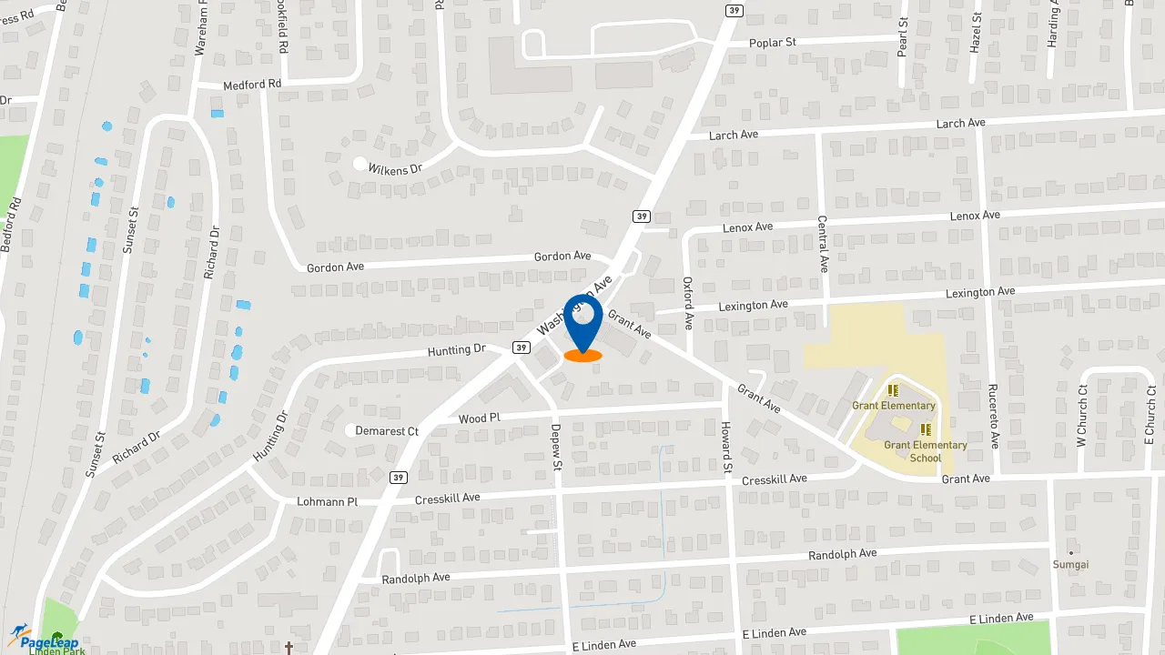 https://pageleap.com map showing location of The Human Bean in Dumont.