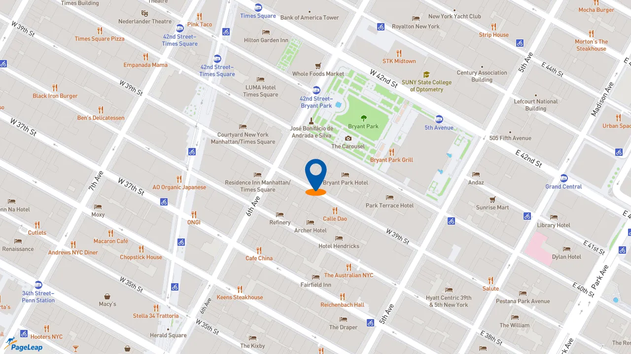 https://pageleap.com map showing location of TKRC in New York.