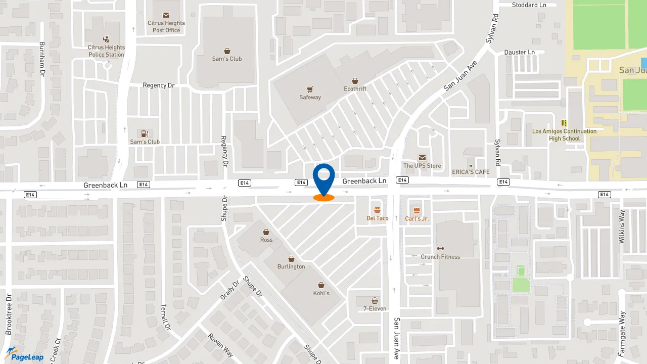 https://pageleap.com map showing location of TOGO&#039;S Sandwiches in Citrus Heights.