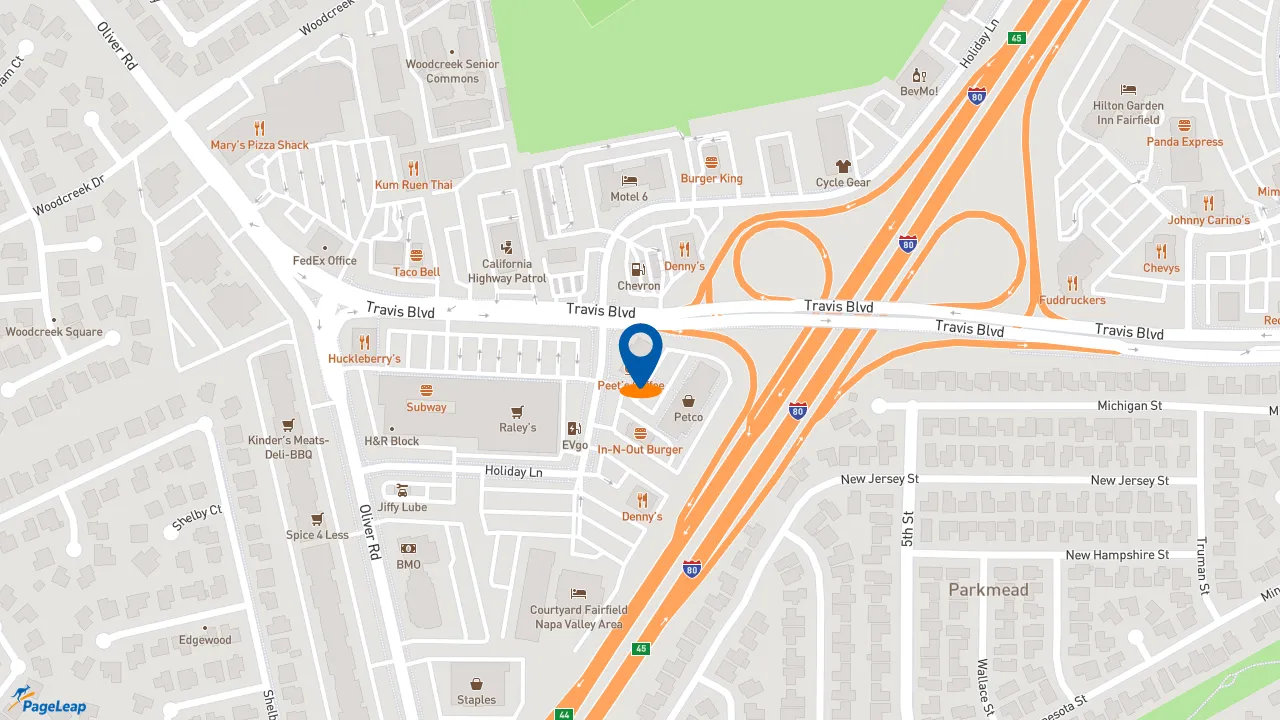 https://pageleap.com map showing location of TOGO&#039;S Sandwiches in Fairfield.