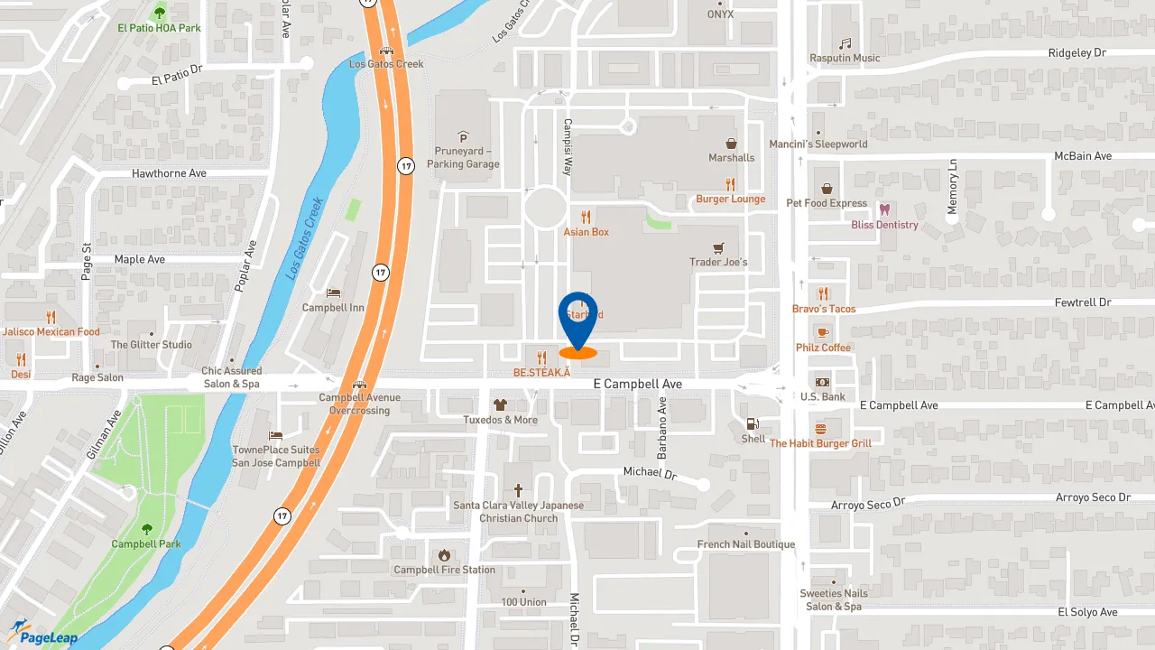 https://pageleap.com map showing location of TOGO&#039;S Sandwiches in Campbell.