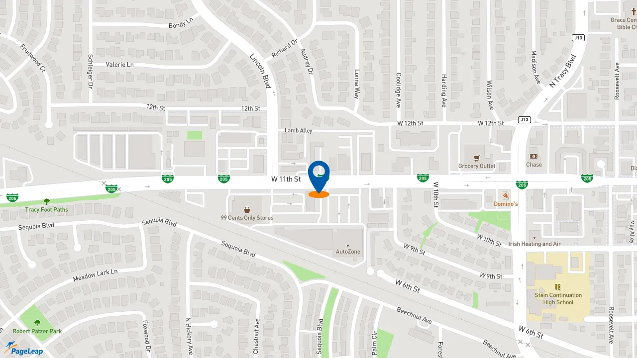 https://pageleap.com map showing location of TOGO&#039;S Sandwiches in Tracy.