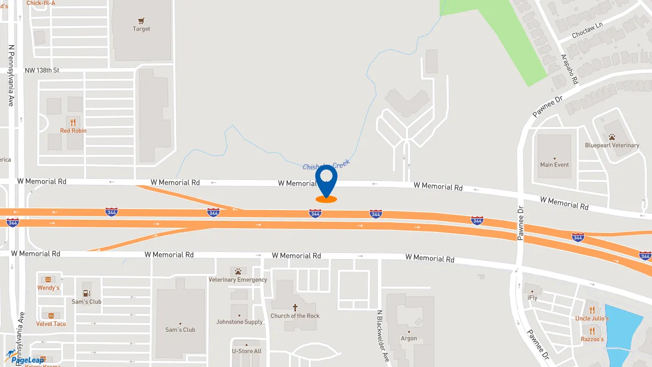 https://pageleap.com map showing location of Tom &amp; Chee in Oklahoma City.