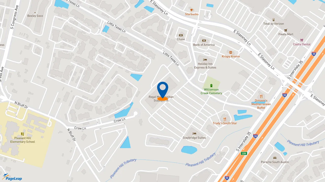 https://pageleap.com map showing location of Trudy&#039;s South Star in Austin.