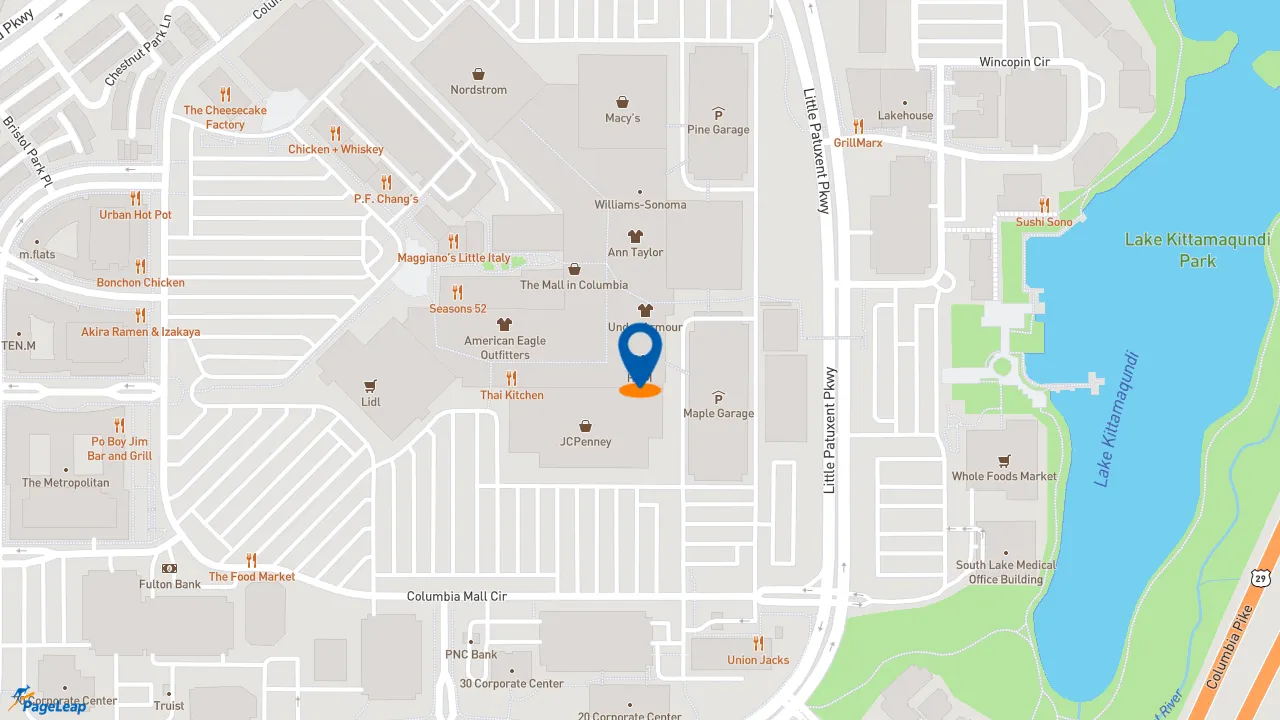 https://pageleap.com map showing location of Uncle Julio&#039;s Columbia in Columbia.