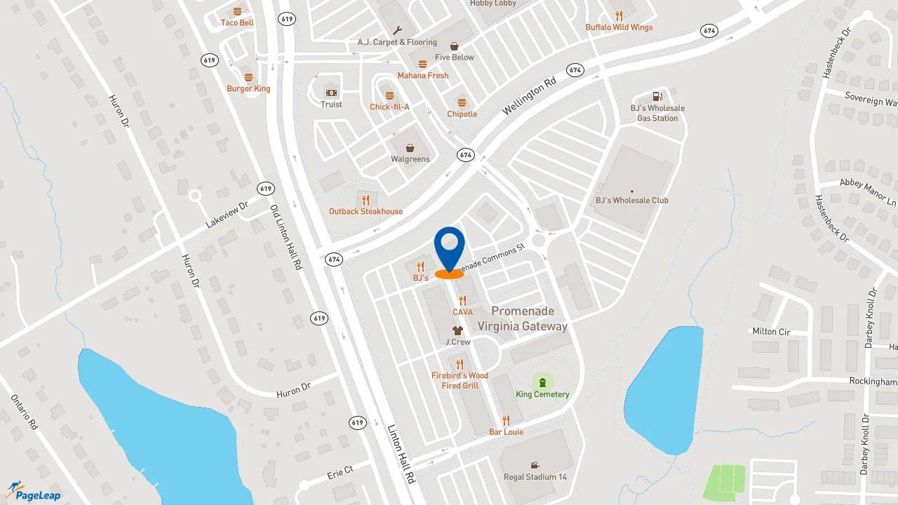 https://pageleap.com map showing location of Uncle Julio&#039;s Gainesville in Gainesville.