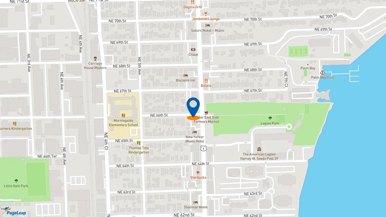 https://pageleap.com map showing location of Uptown 66 in Miami.