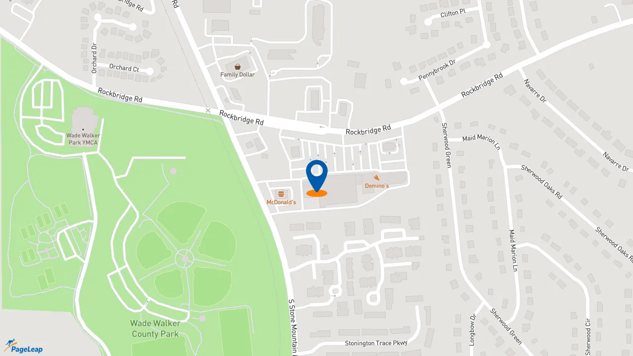 https://pageleap.com map showing location of Velox Insurance in Stone Mountain.