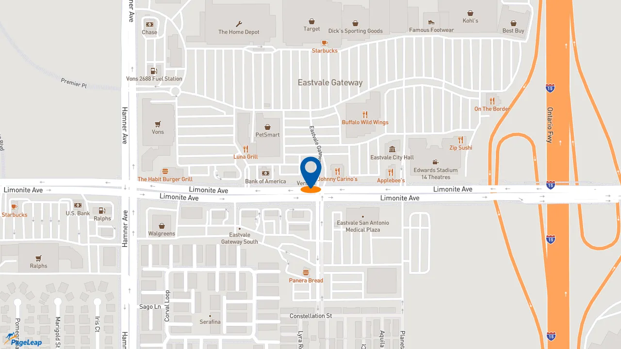 https://pageleap.com map showing location of Verizon in Mira Loma.