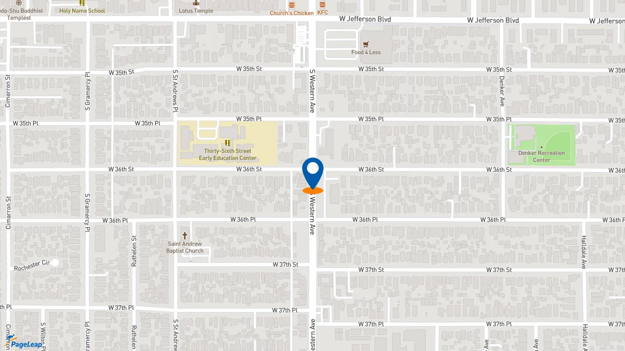 https://pageleap.com map showing location of Village Restaurant LLC in Los Angeles.