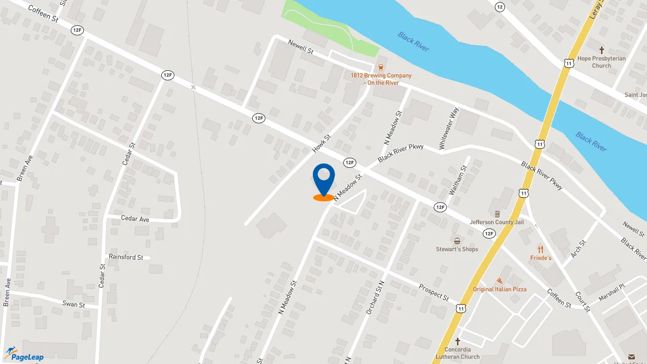 https://pageleap.com map showing location of Watertown Spring &amp; Alignment in Watertown.
