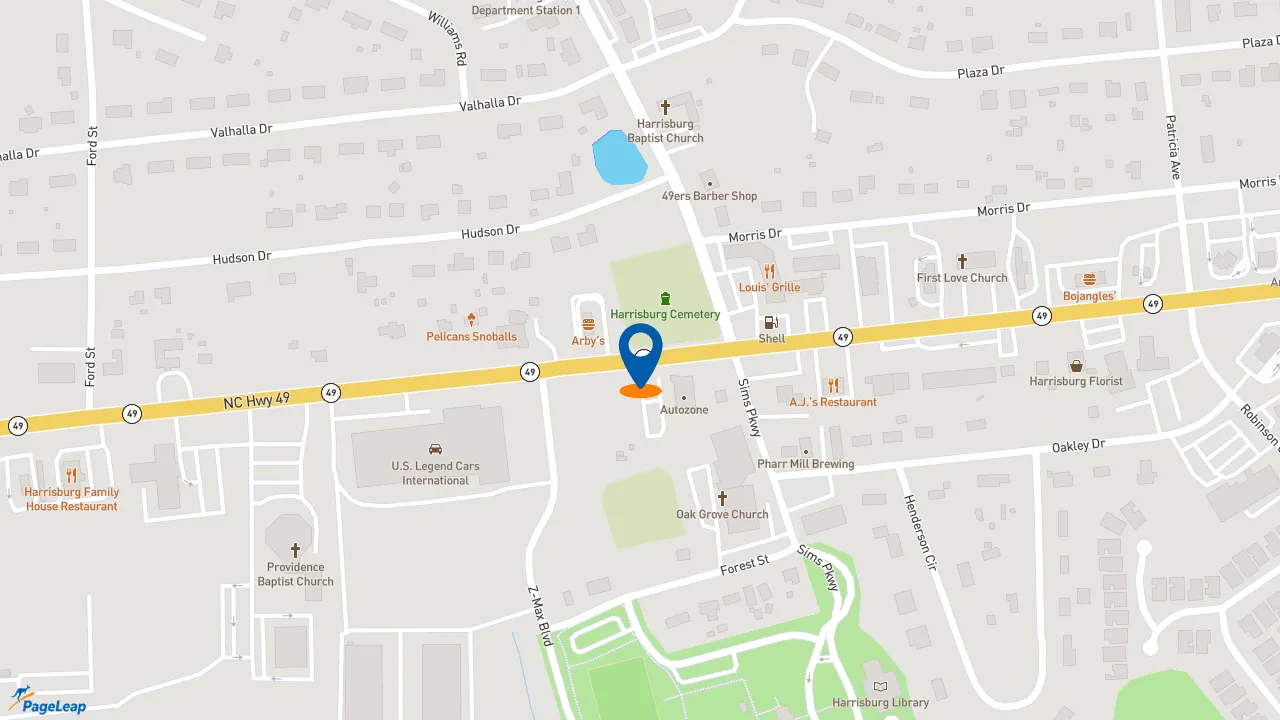https://pageleap.com map showing location of Wendy&#039;s in Harrisburg.