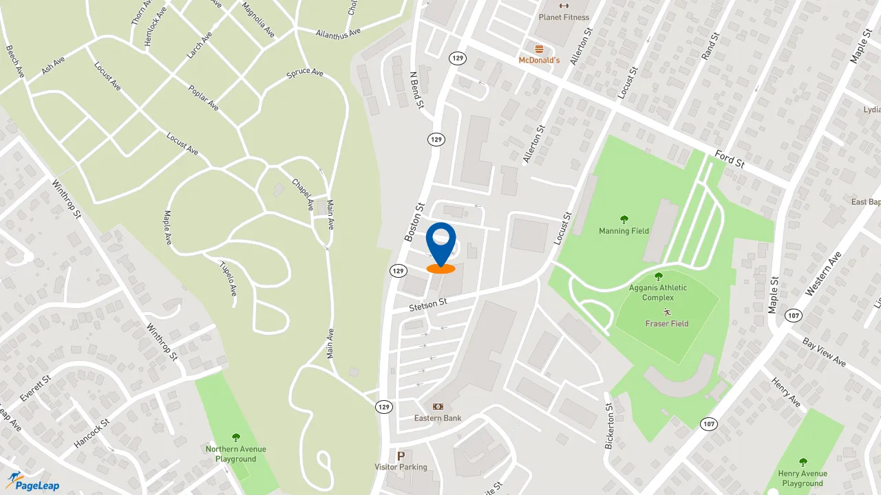 https://pageleap.com map showing location of Wendy&#039;s in Lynn.