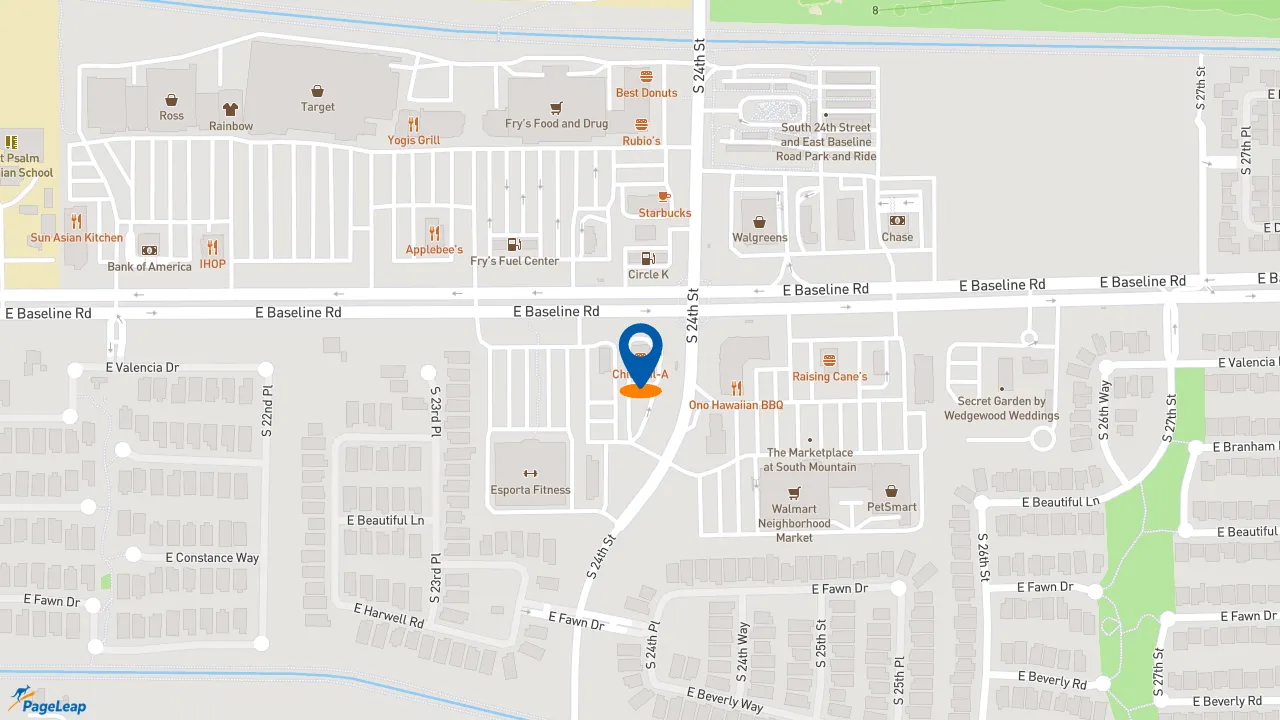 https://pageleap.com map showing location of Wendy&#039;s in Phoenix.