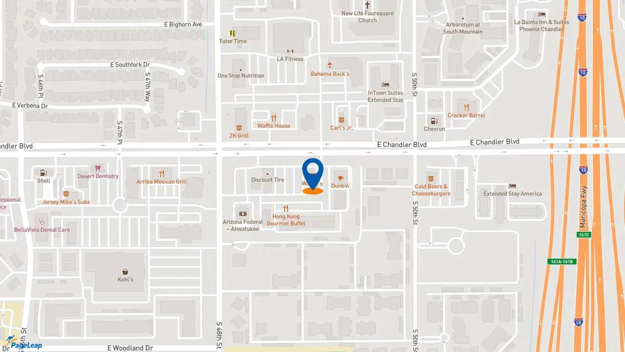 https://pageleap.com map showing location of Wendy&#039;s in Phoenix.