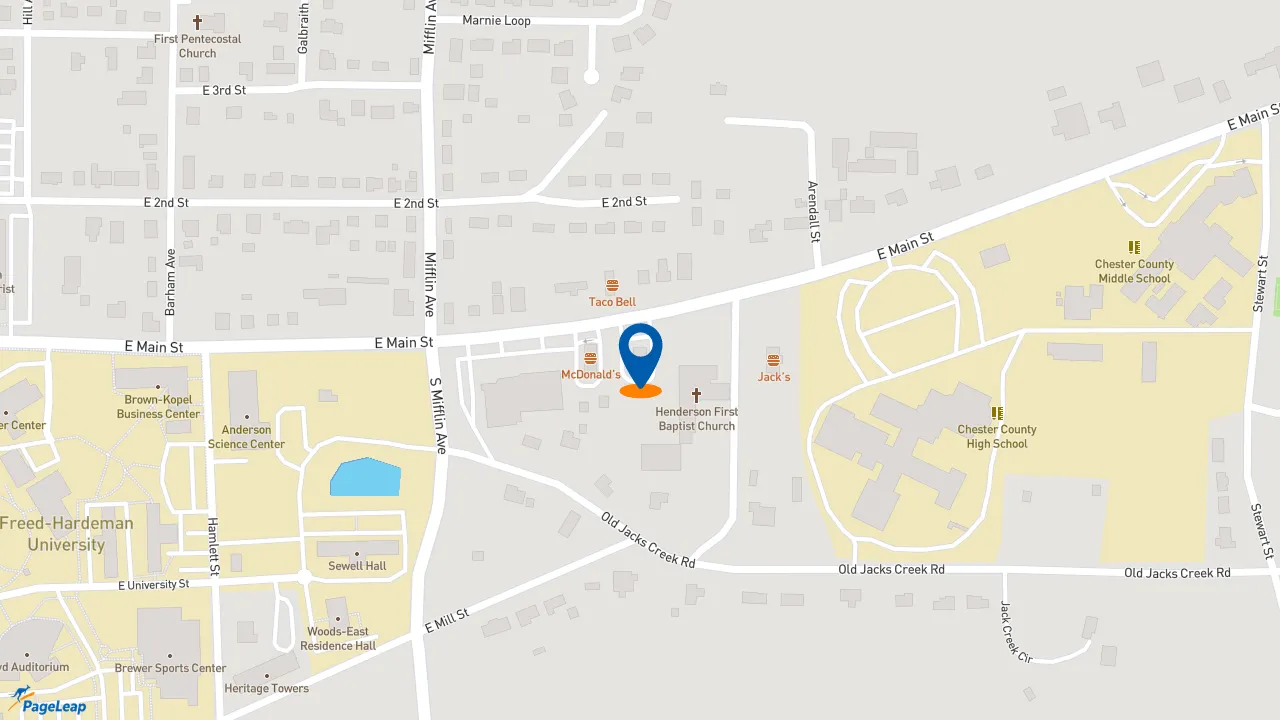 https://pageleap.com map showing location of Wendy&#039;s in Henderson.
