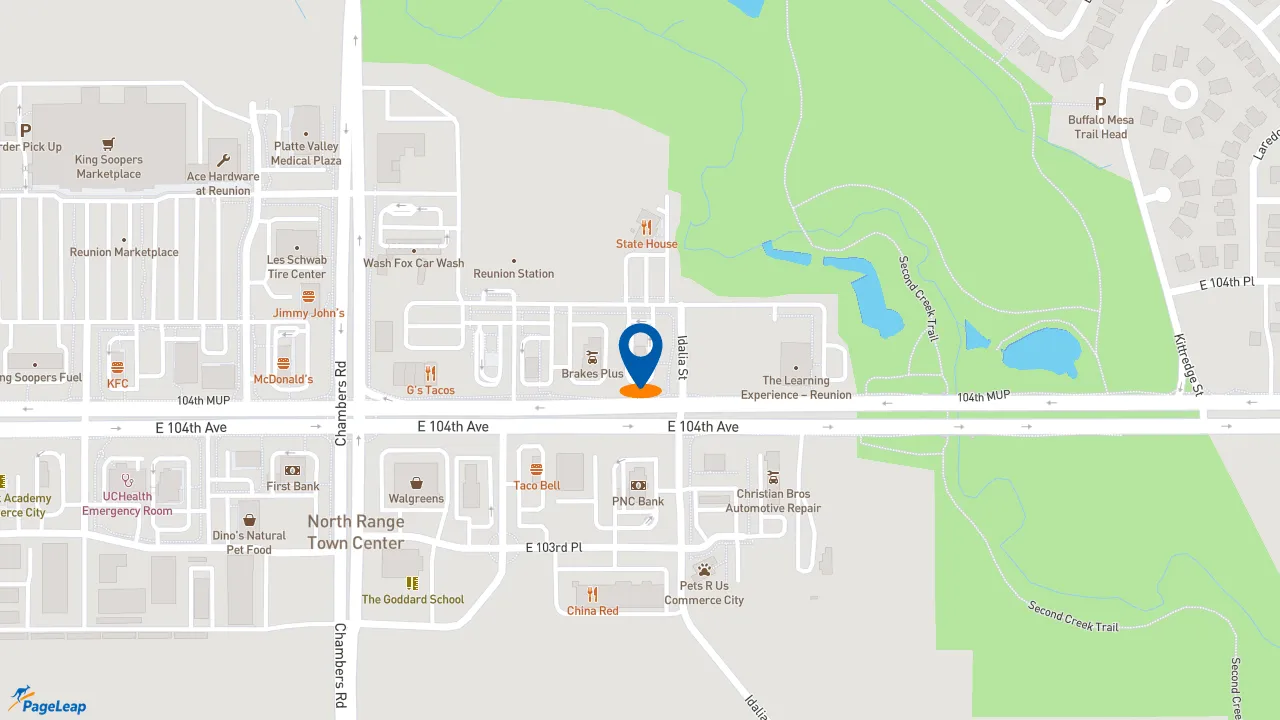 https://pageleap.com map showing location of Wendy&#039;s in Commerce City.