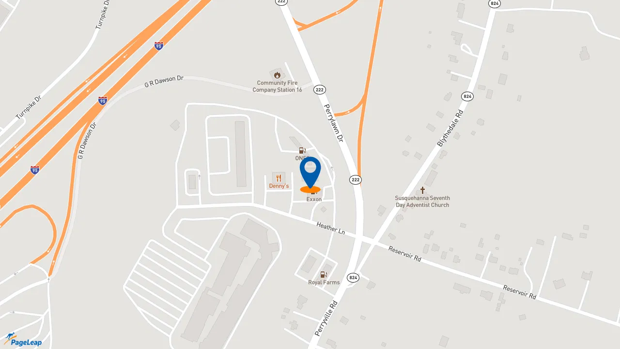 https://pageleap.com map showing location of Wendy&#039;s in Perryville.