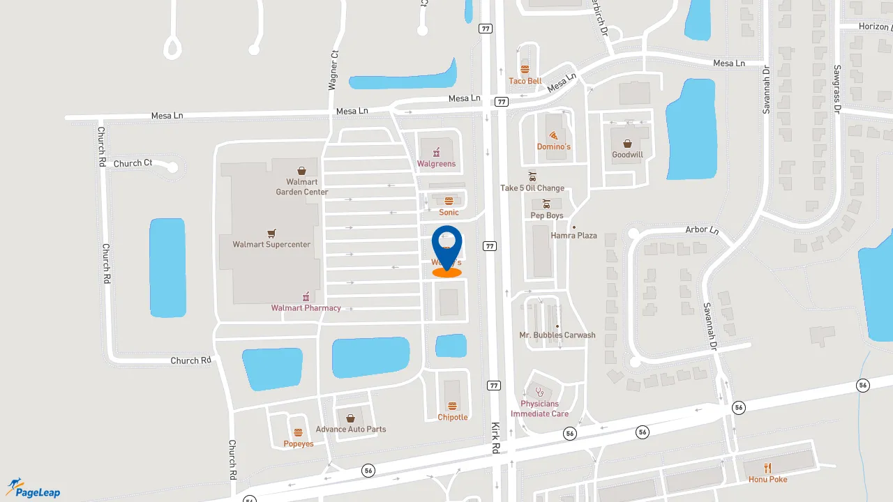 https://pageleap.com map showing location of Wendy&#039;s in Aurora.