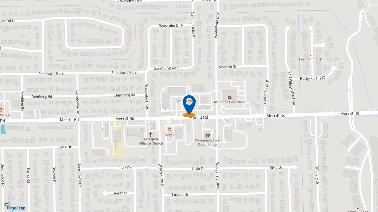 https://pageleap.com map showing location of Wendy&#039;s in Jacksonville.