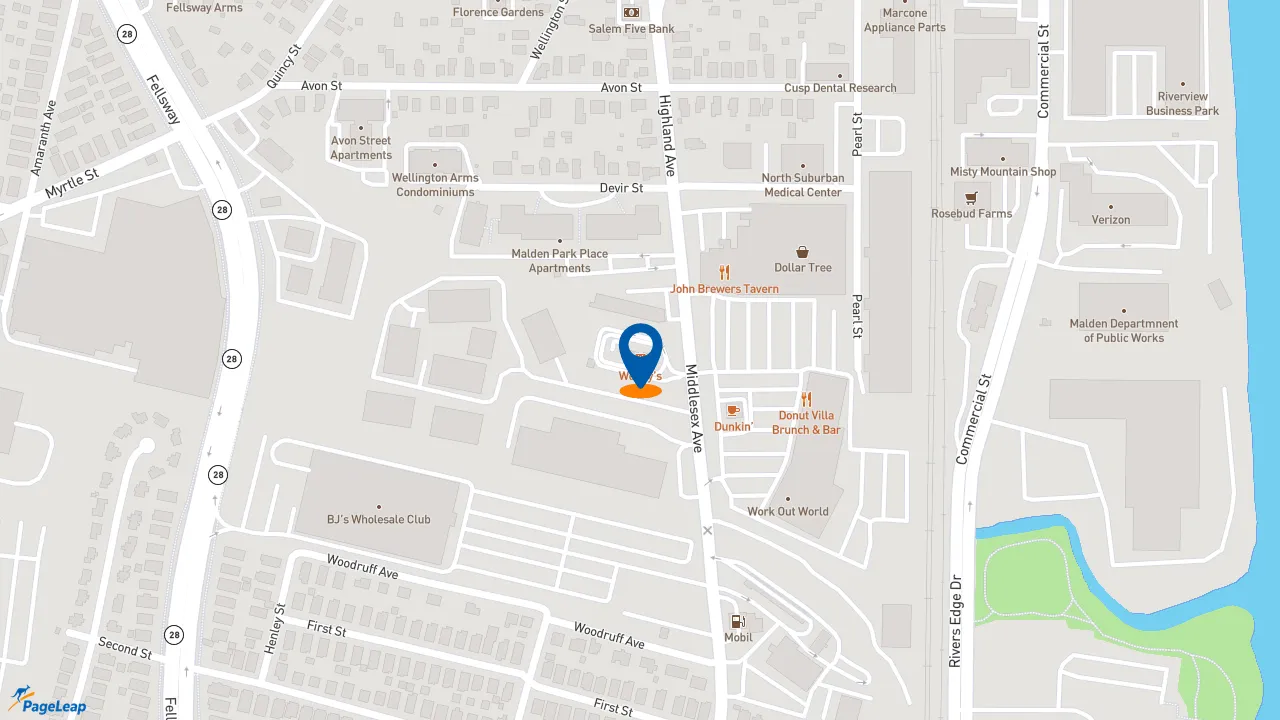 https://pageleap.com map showing location of Wendy&#039;s in Medford.