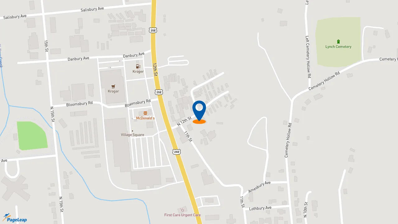 https://pageleap.com map showing location of Wendy&#039;s in Middlesboro.