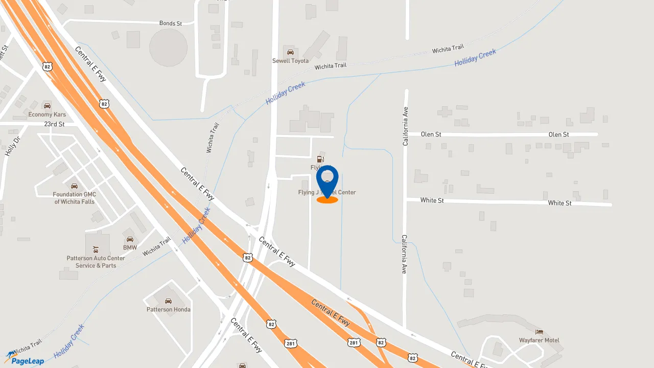 https://pageleap.com map showing location of Wendy&#039;s in Wichita Falls.