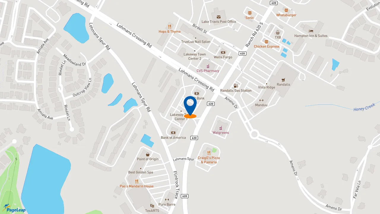 https://pageleap.com map showing location of Wendy&#039;s in Lakeway.