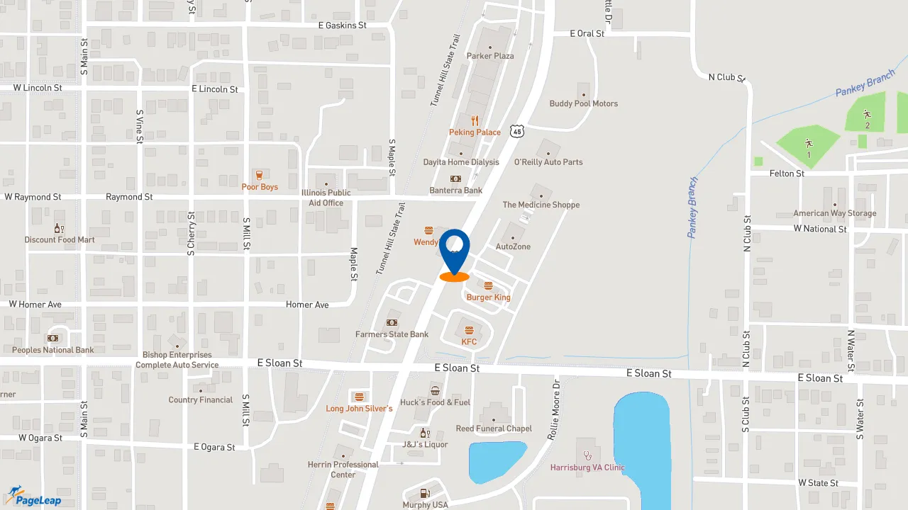 https://pageleap.com map showing location of Wendy&#039;s in Harrisburg.