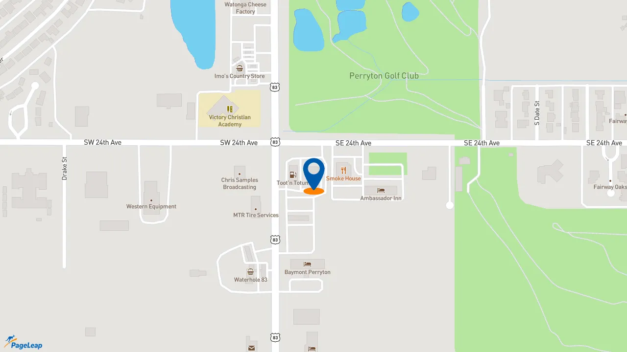 https://pageleap.com map showing location of Wendy&#039;s in Perryton.