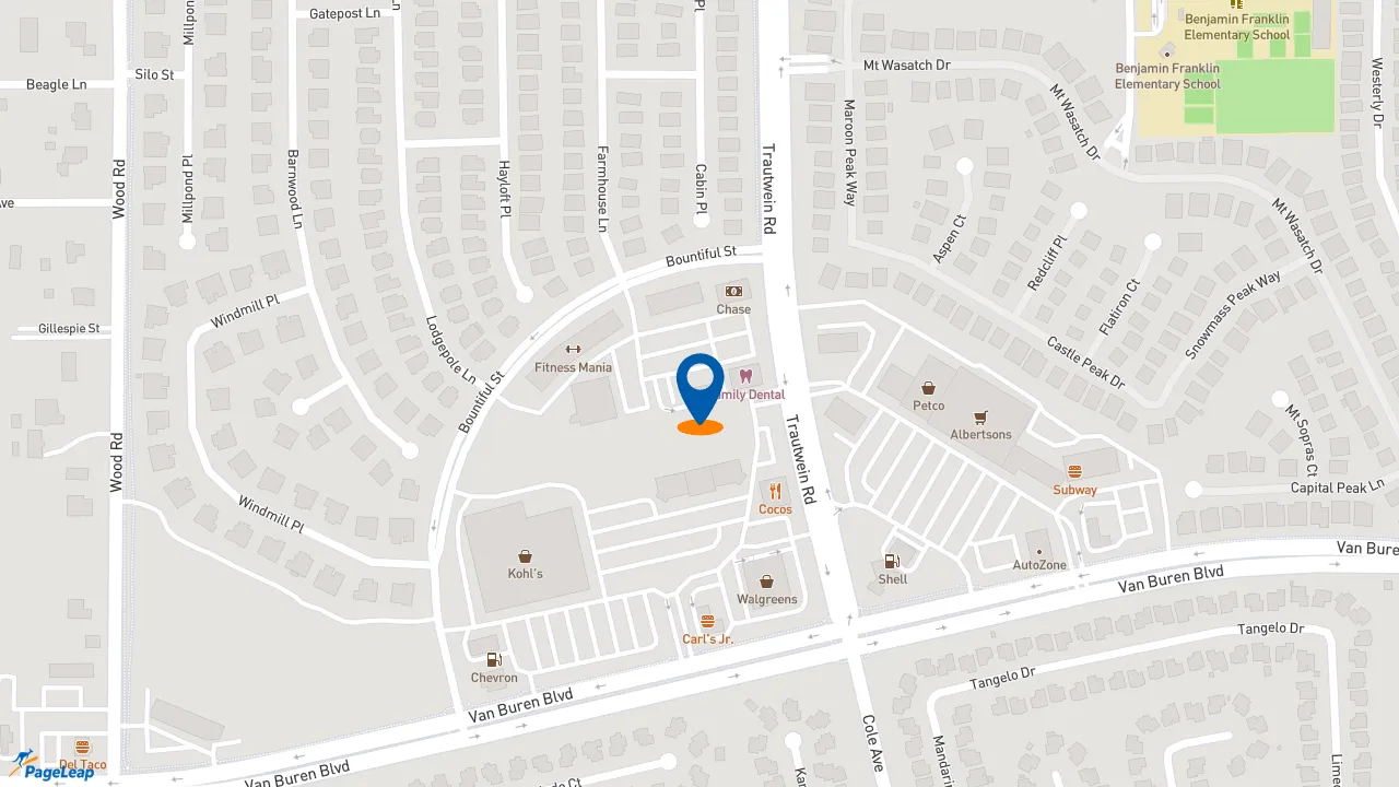 https://pageleap.com map showing location of Wendy&#039;s in Riverside.