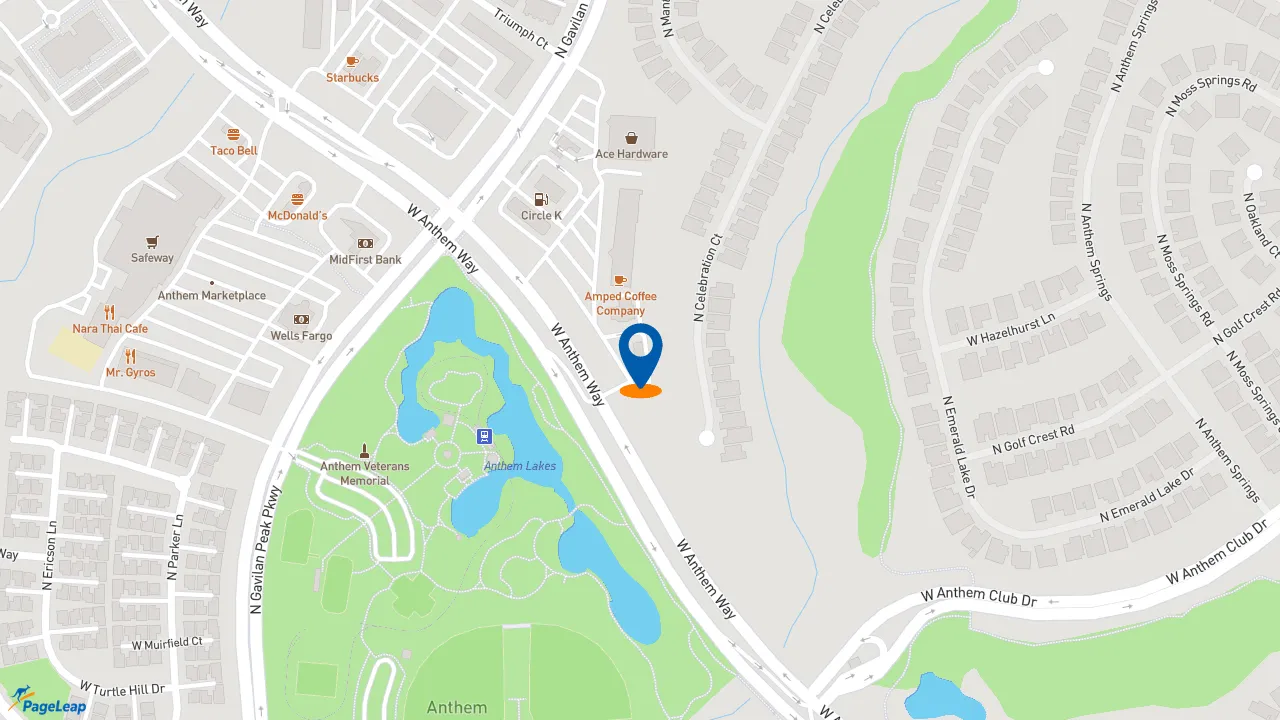 https://pageleap.com map showing location of Wendy&#039;s in Anthem.