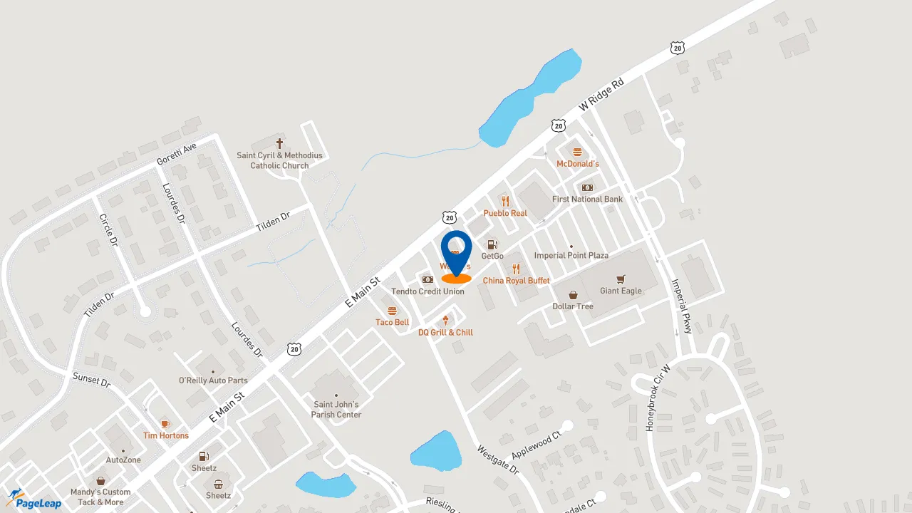 https://pageleap.com map showing location of Wendy&#039;s in Girard.