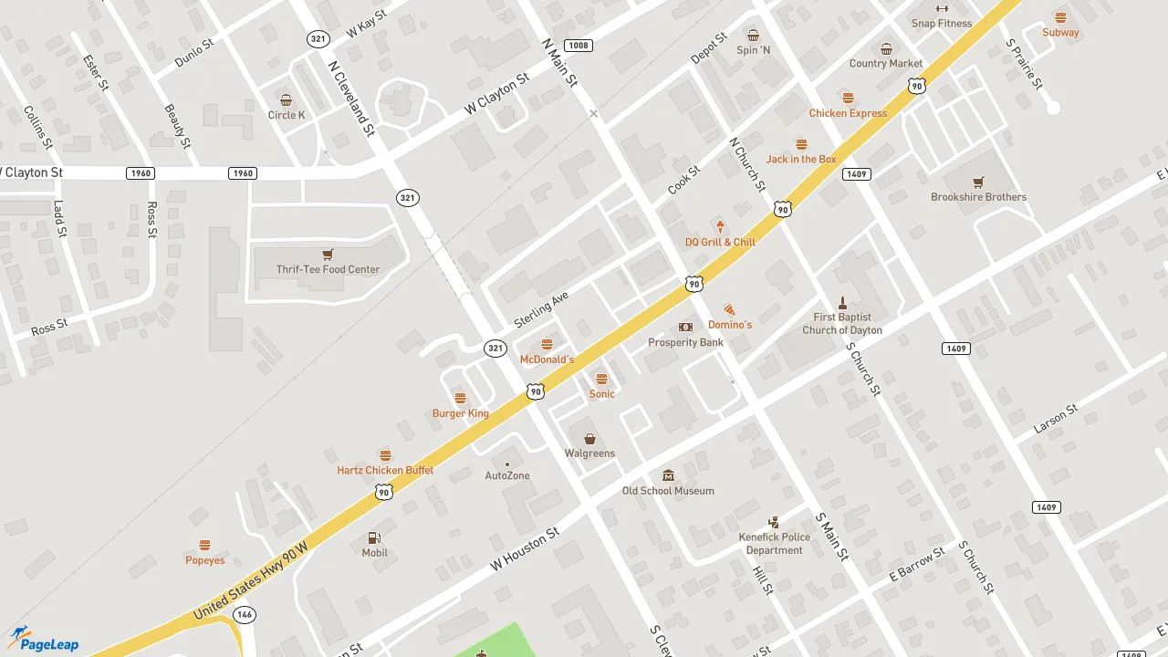https://pageleap.com map showing location of Whataburger in Dayton.
