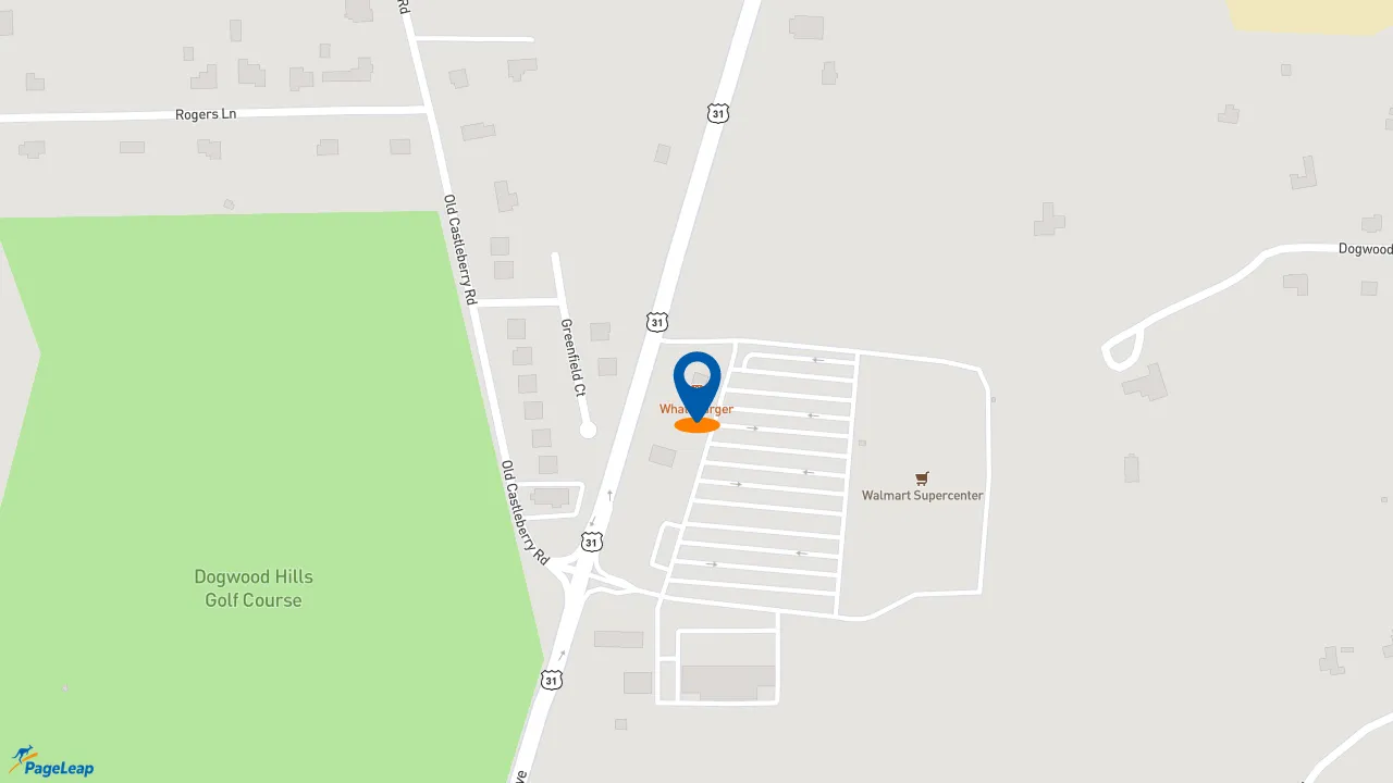 https://pageleap.com map showing location of Whataburger in Brewton.