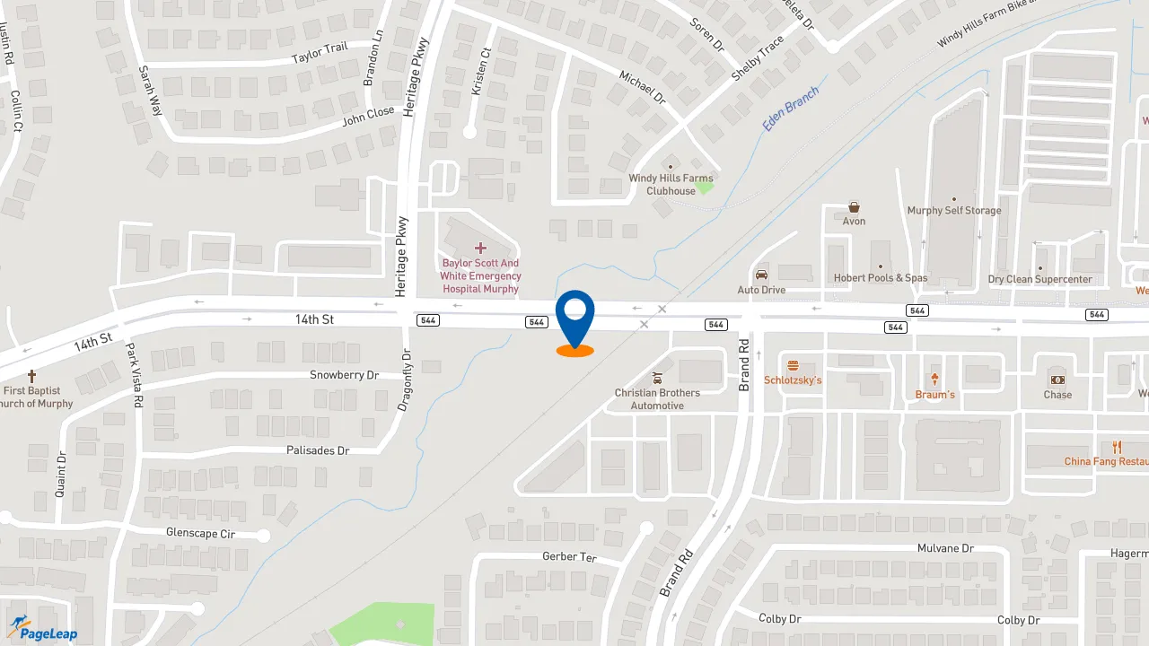 PageLeap.com map showing location of Whataburger in Murphy.