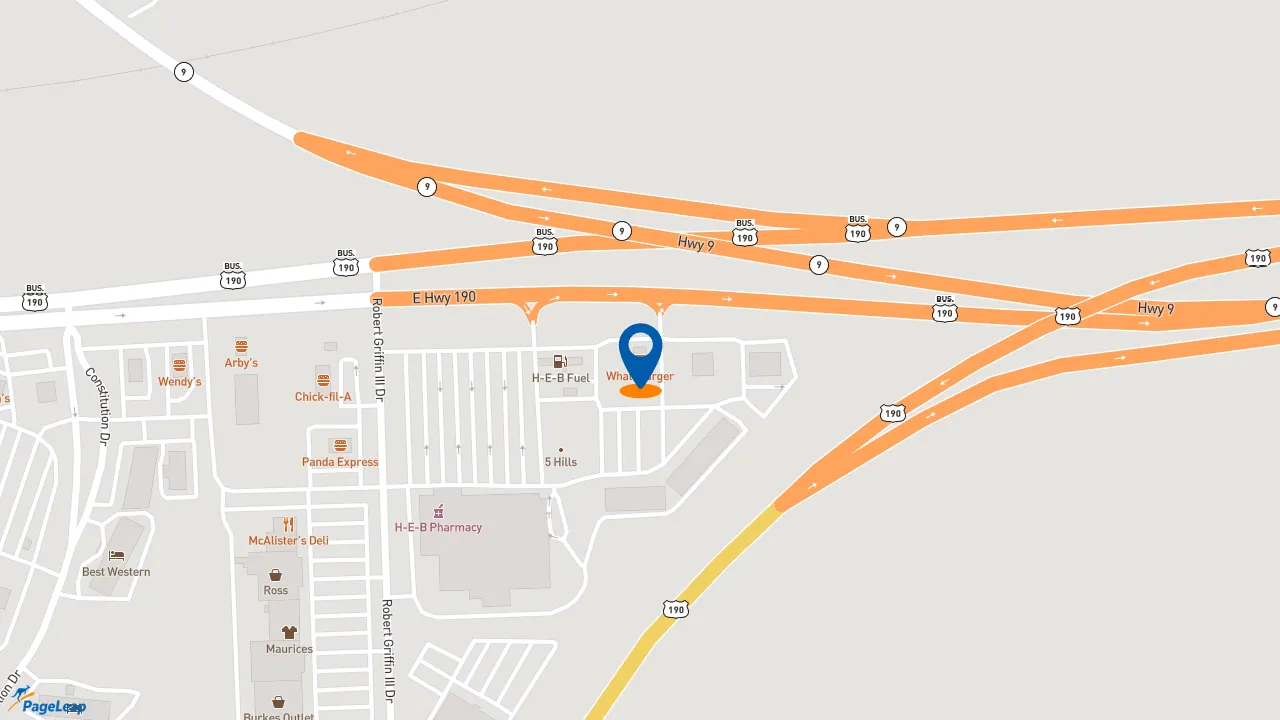https://pageleap.com map showing location of Whataburger in Copperas Cove.