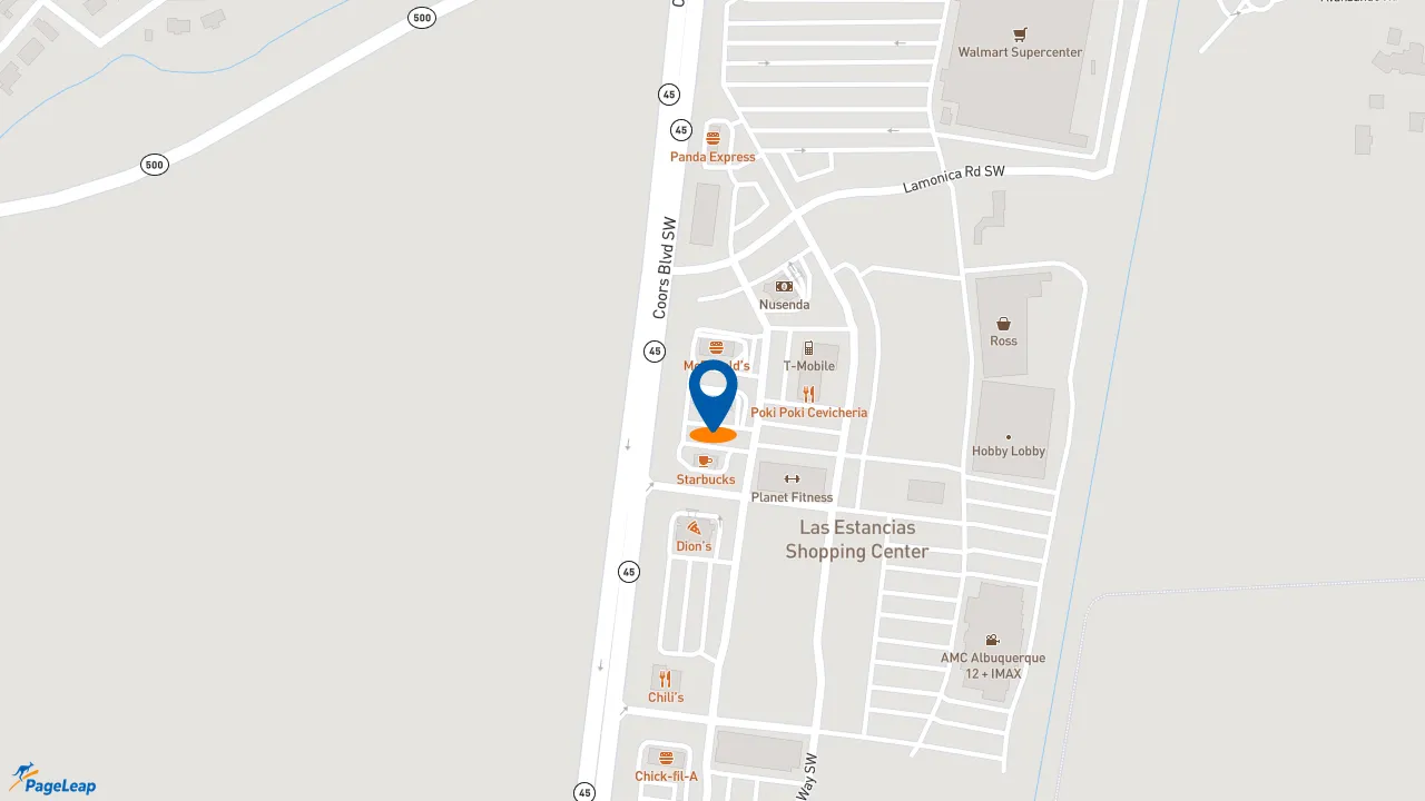https://pageleap.com map showing location of Whataburger in Albuquerque.