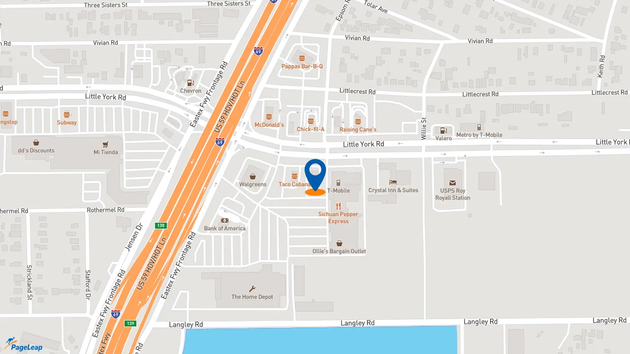 https://pageleap.com map showing location of Whataburger in Houston.