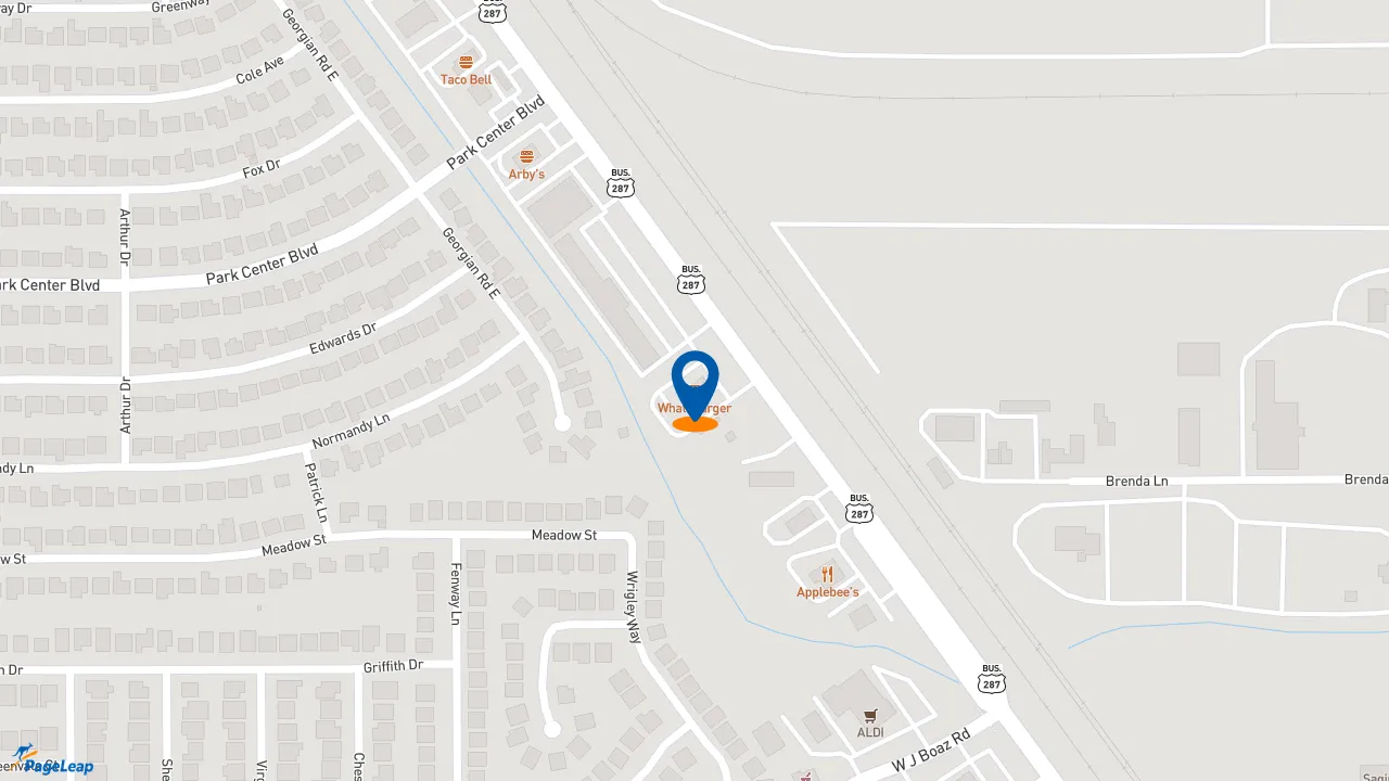 https://pageleap.com map showing location of Whataburger in Saginaw.