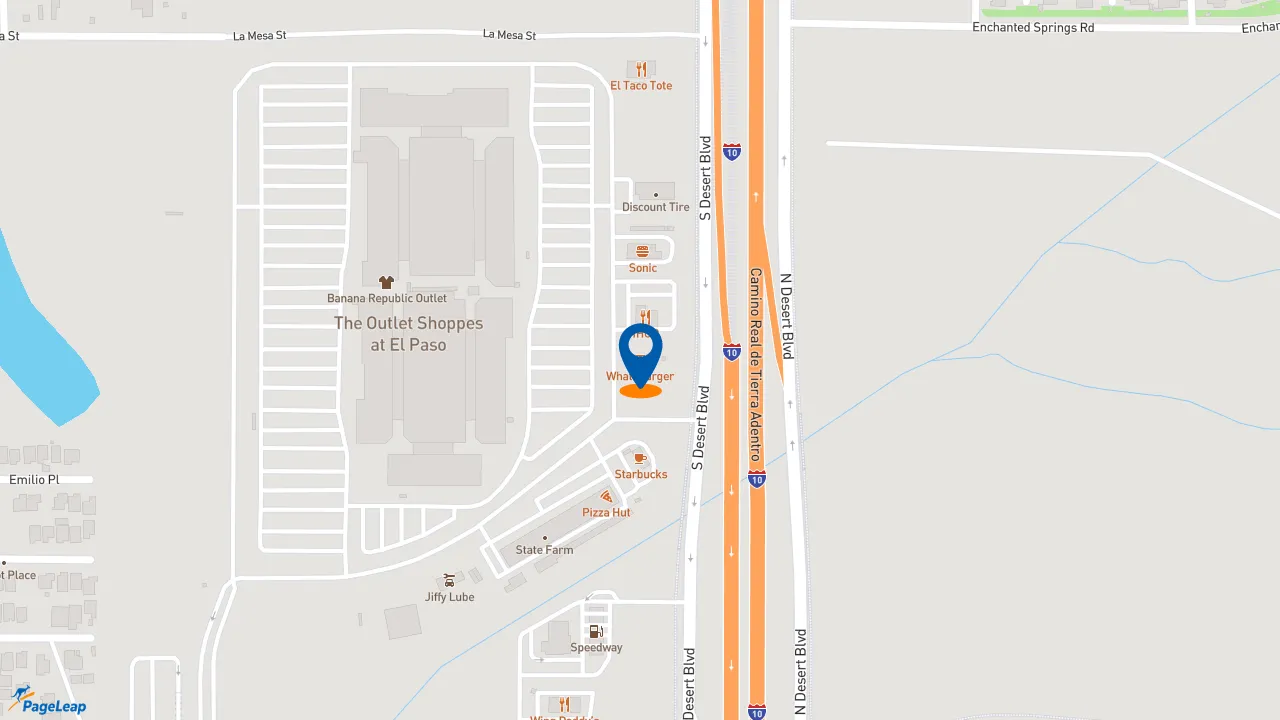 https://pageleap.com map showing location of Whataburger in Canutillo.