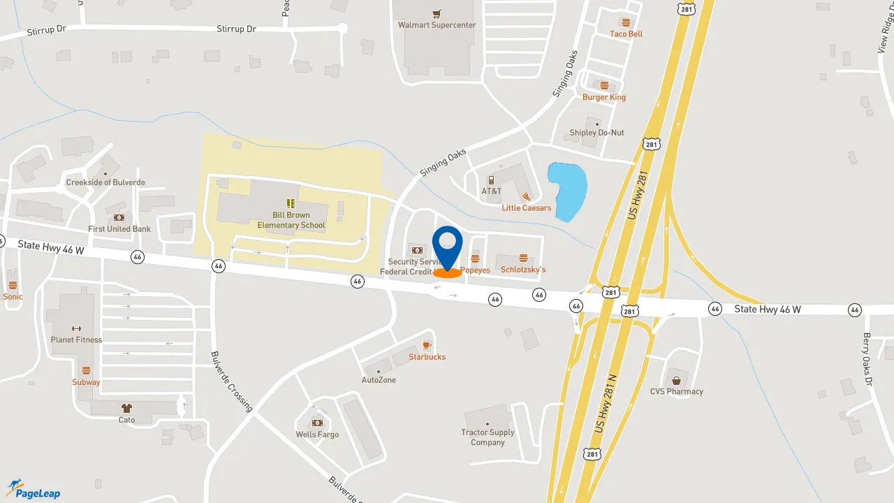 https://pageleap.com map showing location of Whataburger in Spring Branch.