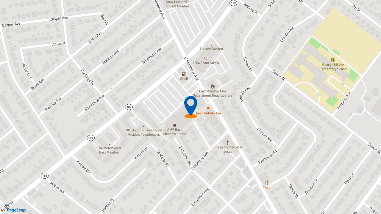 https://pageleap.com map showing location of Wing Zone in East Meadow.