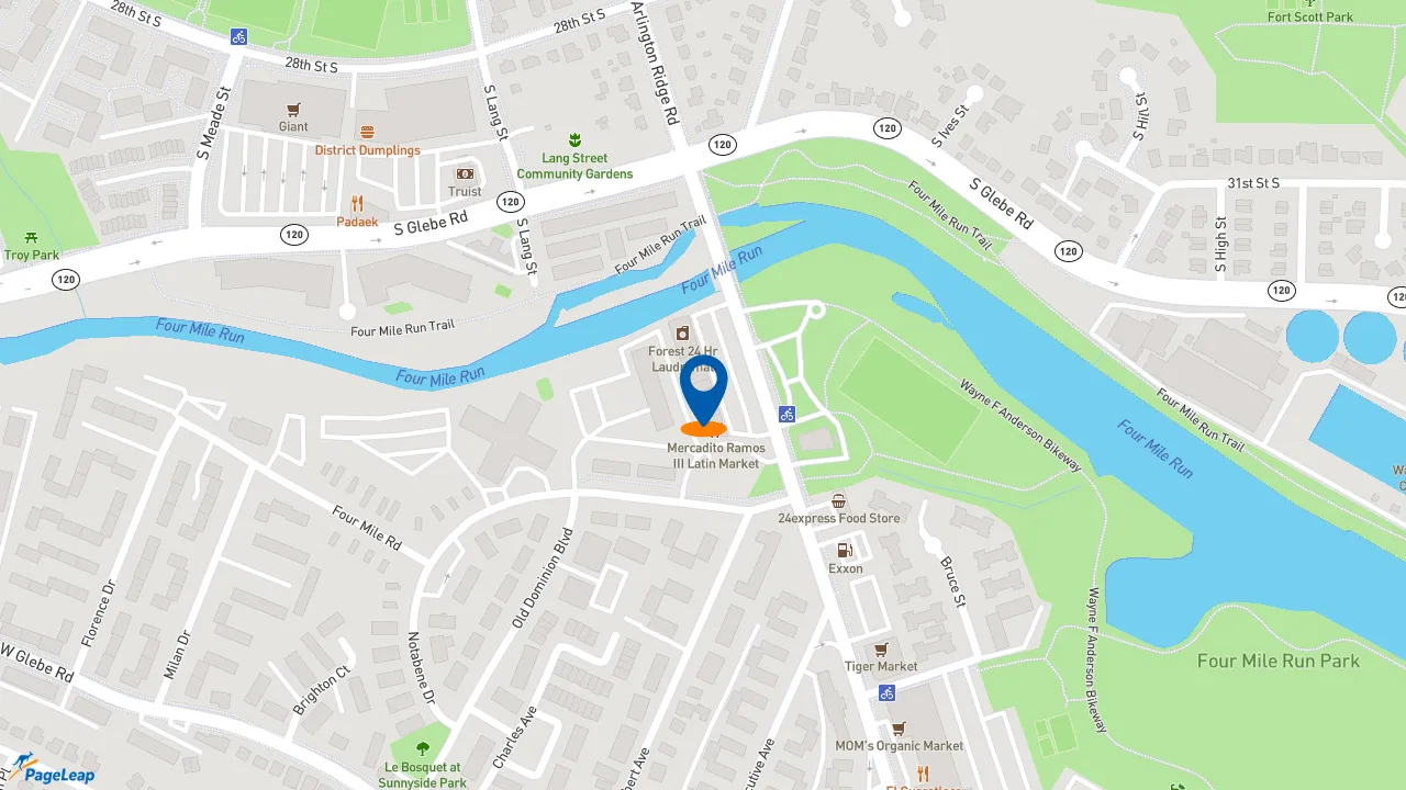 https://pageleap.com map showing location of Wing Zone in Alexandria.